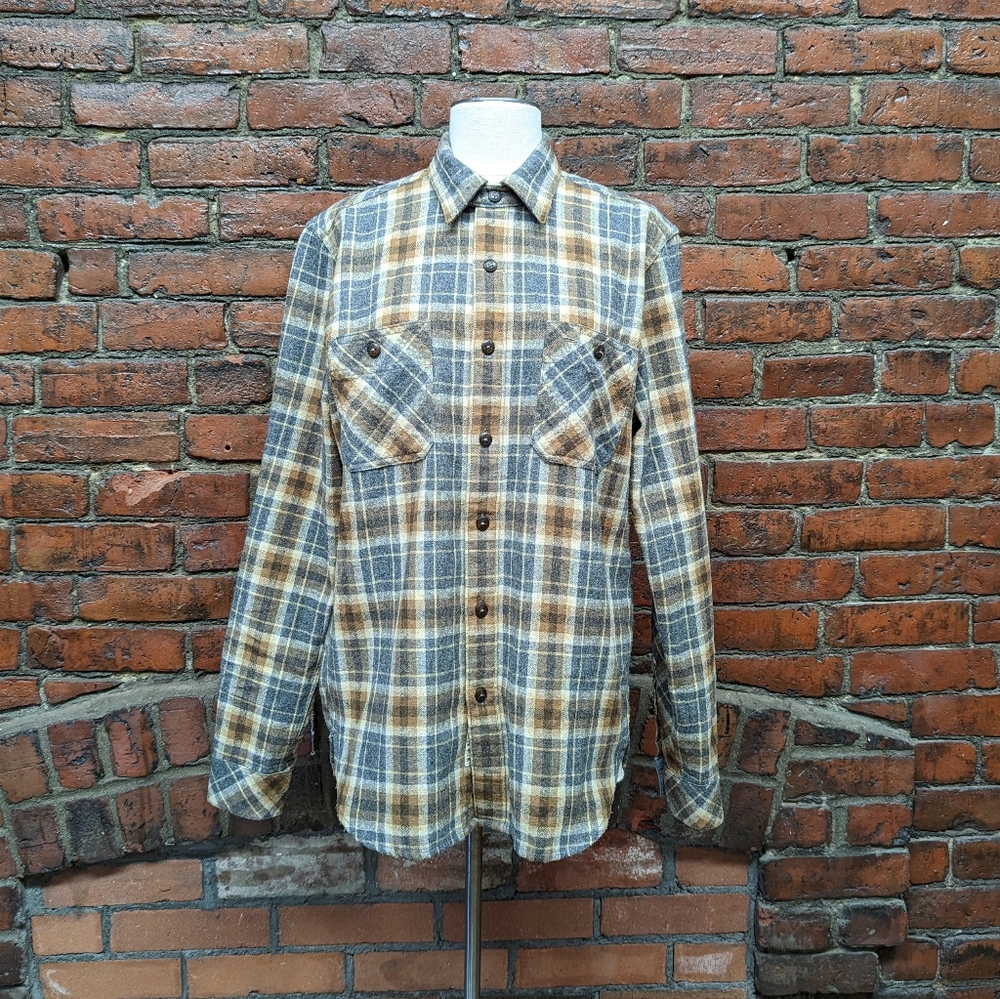 Men's Levi's Wool Slim Fit Plaid Button Up Flannel Shirt Size Small